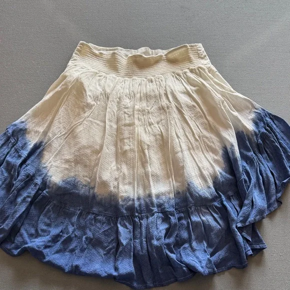 Free People Ombre A-Line Skirt in Blue and White - Picture 3 of 4
